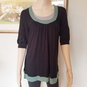 Anthro Ella Moss Cap Sleeve Top